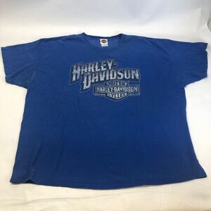 Harley Davidson 2002 Savannah Georgia Blue T‎ Shirt 3XL Motorcycle Graphic Tee